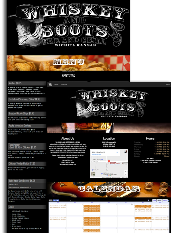 Whiskey and Boots Website